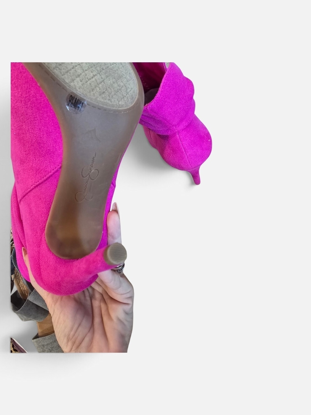 Jessica Simpson Women's Hot Pink Pointed-Toe Stiletto Ankle Boots - Picture 2 of 5